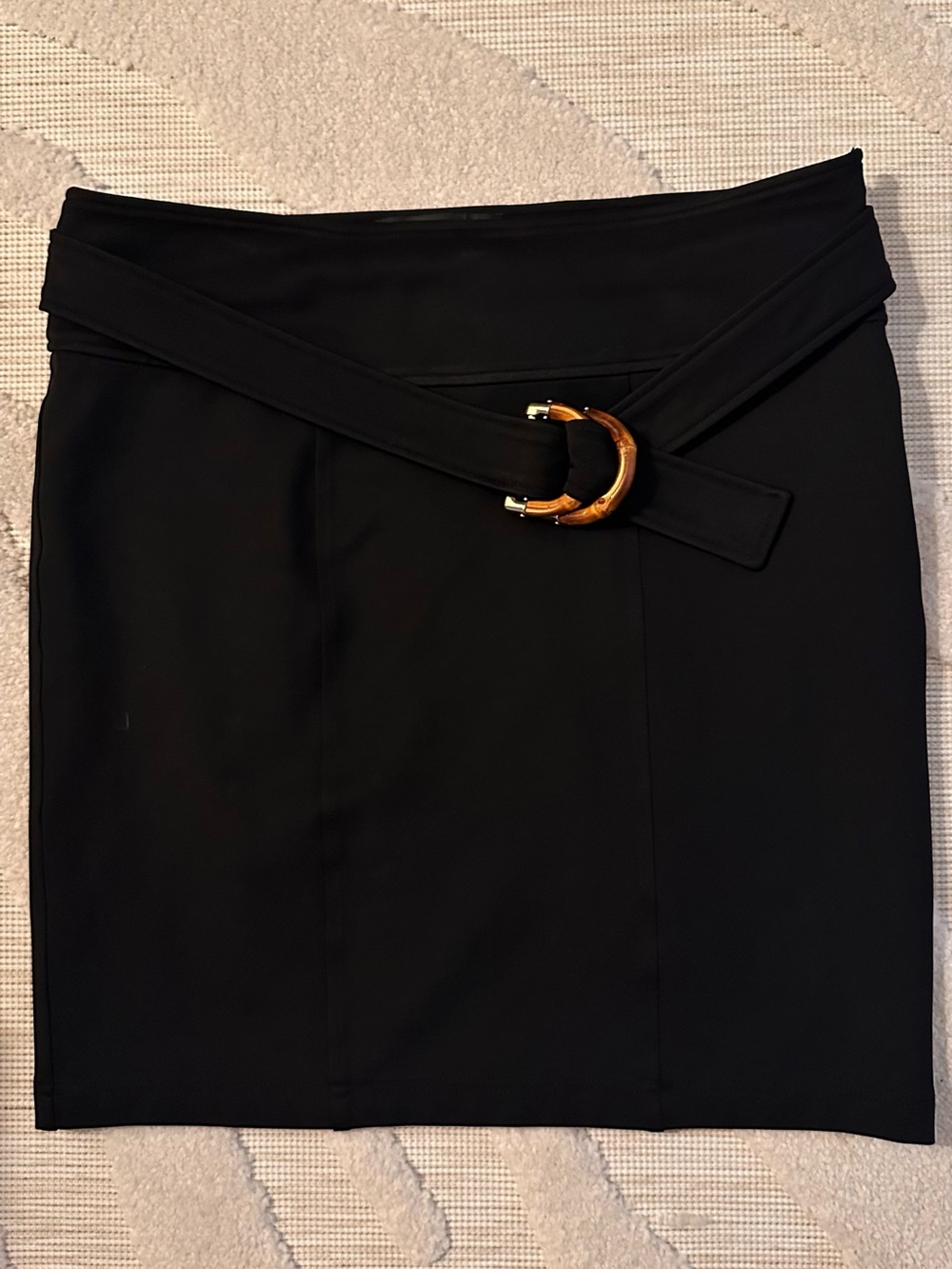 Gucci Black Pencil Skirt with Bamboo-Style Buckle